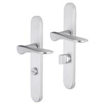 Impresso Watford deurkruk op schild afgerond 225x41x10mm WC63/8 Aluminium