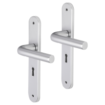 Impresso Watford deurkruk op schild met schroeven afgerond 225x41x10mm BB56 Aluminium