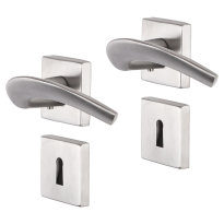 Impresso Watton deurkruk op rozet 53x53x9mm RVS geborsteld met sleutelrozet