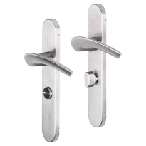 Impresso Watton deurkruk op schild afgerond 225x41x10mm WC63/8 RVS geborsteld