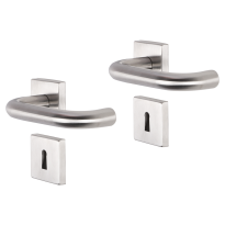 Impresso Wigan deurkruk op rozet 53x53x9mm RVS geborsteld met sleutelrozet