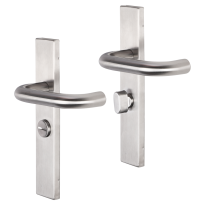 Impresso Wigan deurkruk op schild rechthoekig 226x41x10mm WC63/8 RVS geborsteld
