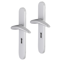 Impresso Windsor deurkruk op schild afgerond 225x41x10mm BB56 Aluminium