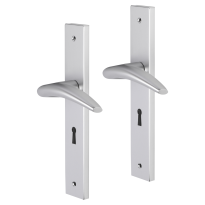 Impresso Windsor deurkruk op schild met schroeven rechthoekig 226x41x10mm BB56 Aluminium