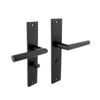 Intersteel deurkruk Bastian op schild rechthoekig 245x45mm WC63/8 zwart