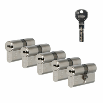 Iseo R6 veiligheidsprofielcilinder SKG**- Messing mat vernikkeld dubbele cilinder 30/30 - set van 5