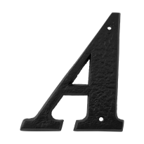 Landelijke huisnummer toevoeging letter 'A', smeedijzer zwart