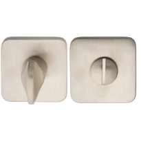 Luxuria Toiletgarnituur vierkant afgerond, mat nikkel PVD, 50x50x8mm
