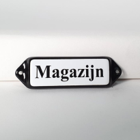 'Magazijn' deurbordje emaille model oor