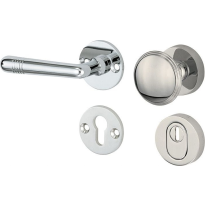 Mi Satori knop/kruk op rozet - SKG Art-Deco glans nikkel / glans chroom