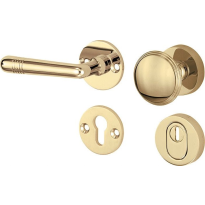 Mi Satori knop/kruk op rozet - SKG Art-Deco messing gelakt/messing PVD