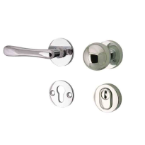 Mi Satori knop/kruk op rozet - SKG Linea glans nikkel / glans chroom