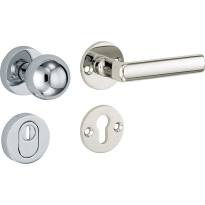 Mi Satori knop/kruk op rozet - SKG Padania glans nikkel / glans chroom rechts