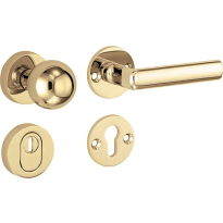 Mi Satori knop/kruk op rozet - SKG Padania messing gelakt/messing PVD rechts