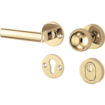 Mi Satori knop/kruk op rozet - SKG Padania messing gelakt/messing PVD