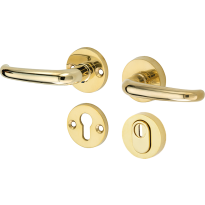 Mi Satori kruk/kruk op rozet - SKG Halfsabel messing gelakt/messing PVD links