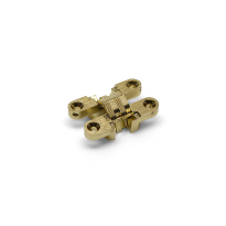 Onzichtbaar scharnier SOSS ronde hoek vermessingd 60x13 mm, lichte toepassing