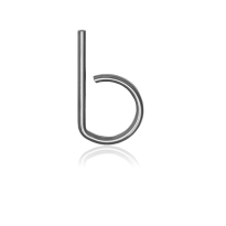 RVS huisnummer letter 'B', 10 x 130 mm grijs