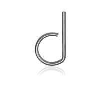 RVS huisnummer letter 'D', 10 x 130 mm grijs