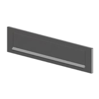 S2 briefplaat aluminium F1 gepolijst voor deurdikte 38-45 mm
