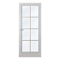 Satijn vlak glas t.b.v. colourlux Marseille/Montfoort, 93x201,5/211,5cm
