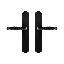 Smeedijzer Zwarte Deurkruk Tuli op Schild Blind, 238x41x4mm GPF6225.60 