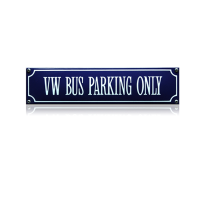 SS-93 emaille straatnaambord 'VW bus parking only'