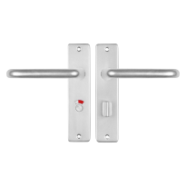Starx Coupe deurkruk op schild 180x41mm WC63/8 Aluminium F1