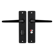 Starx Duim deurkruk op schild 180x41mm WC63/8 zwart