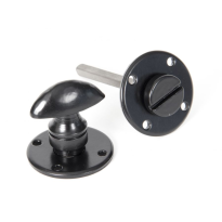 Wardlo toiletgarnituur rond rozet 41mm ovale knop 31mm smeedijzer zwart