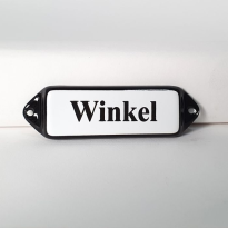 'Winkel' deurbordje emaille model oor