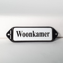 'Woonkamer' deurbordje emaille model oor