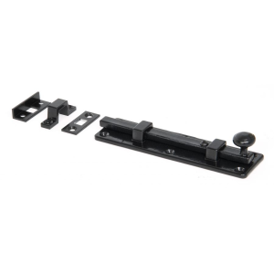 Wardlo deurschuif recht met knop 150x40mm smeedijzer zwart