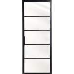 Austria deur/kozijn combinatie Nero Industriale Piave 56x37mm aluminium links, 93x231,5cm