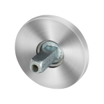 GPF1100.05.400 rozet 50x6mm RVS geborsteld met vastgelaste knopvastzetter