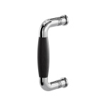 GPF4901.49A deurgreep Ika RVS gepolijst/ebbenhout gebogen 130x60/114mm
