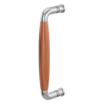 GPF4936.09C deurgreep Ika RVS geborsteld/kersenhout gebogen 207x62/191mm