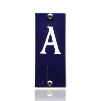 Emaille huisnummer A blauw, 40 x 100 mm
