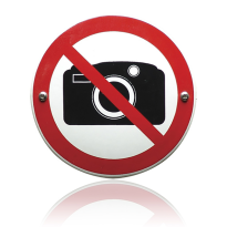 Emaille verbodsbord 'Verboden te fotograferen' rond