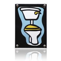 Emaille 'WC' pictogram rechthoekig