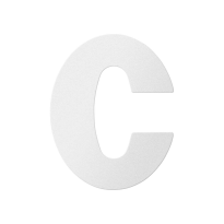 Huisnummer toevoeging letter 'C' wit, 110 mm