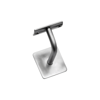 Intersteel Leuninghouder gebogen vierkant vlak RVS matgeborsteld, 75x60x78mm