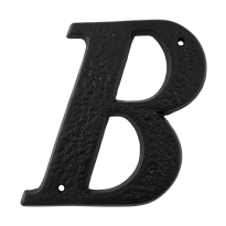 Landelijke huisnummer toevoeging letter 'B', smeedijzer zwart