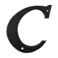 Landelijke huisnummer toevoeging letter 'C', smeedijzer zwart
