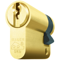 Mauer profielcilinder, standaard serie, halve cilinder, messing