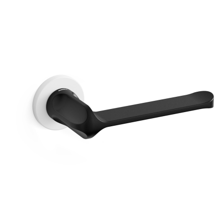 1921R MM80 deurkruk op rozet rechtswijzend, mat wit/ mat zwart 