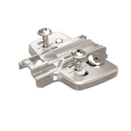 9075087 kruismontageplaat met spaanplaatschroeven, montageplaatdikte 3 mm