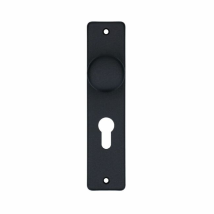 Aluminium binnendeurschild rechthoekig met knop 180x41x6 mm PC55, zwart