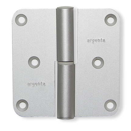 Argenta afgeronde kogelstift paumelle DIN rechts 89x89mm aluminium