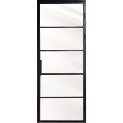 Austria deur/kozijn combinatie Nero Industriale Piave 56x37mm aluminium links, 88x231,5cm